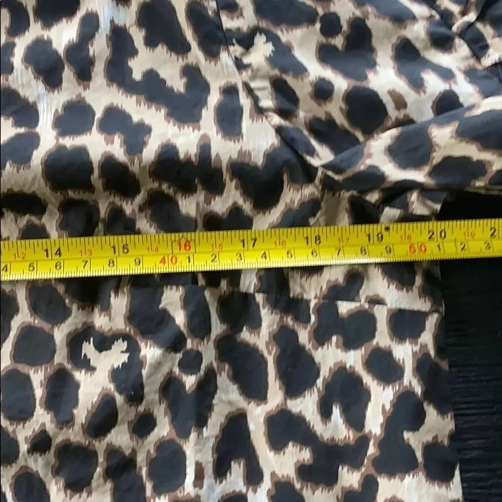 J.Crew blouse Ruffle-sleeve top in leopard NWT M
